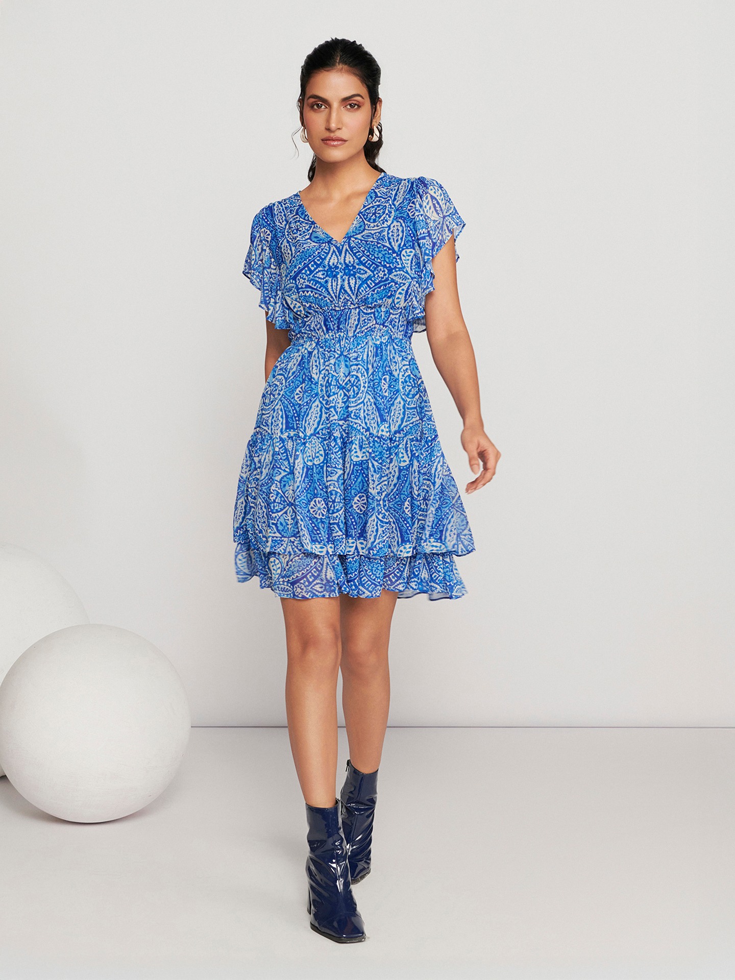 Blue Maritza Short Dress