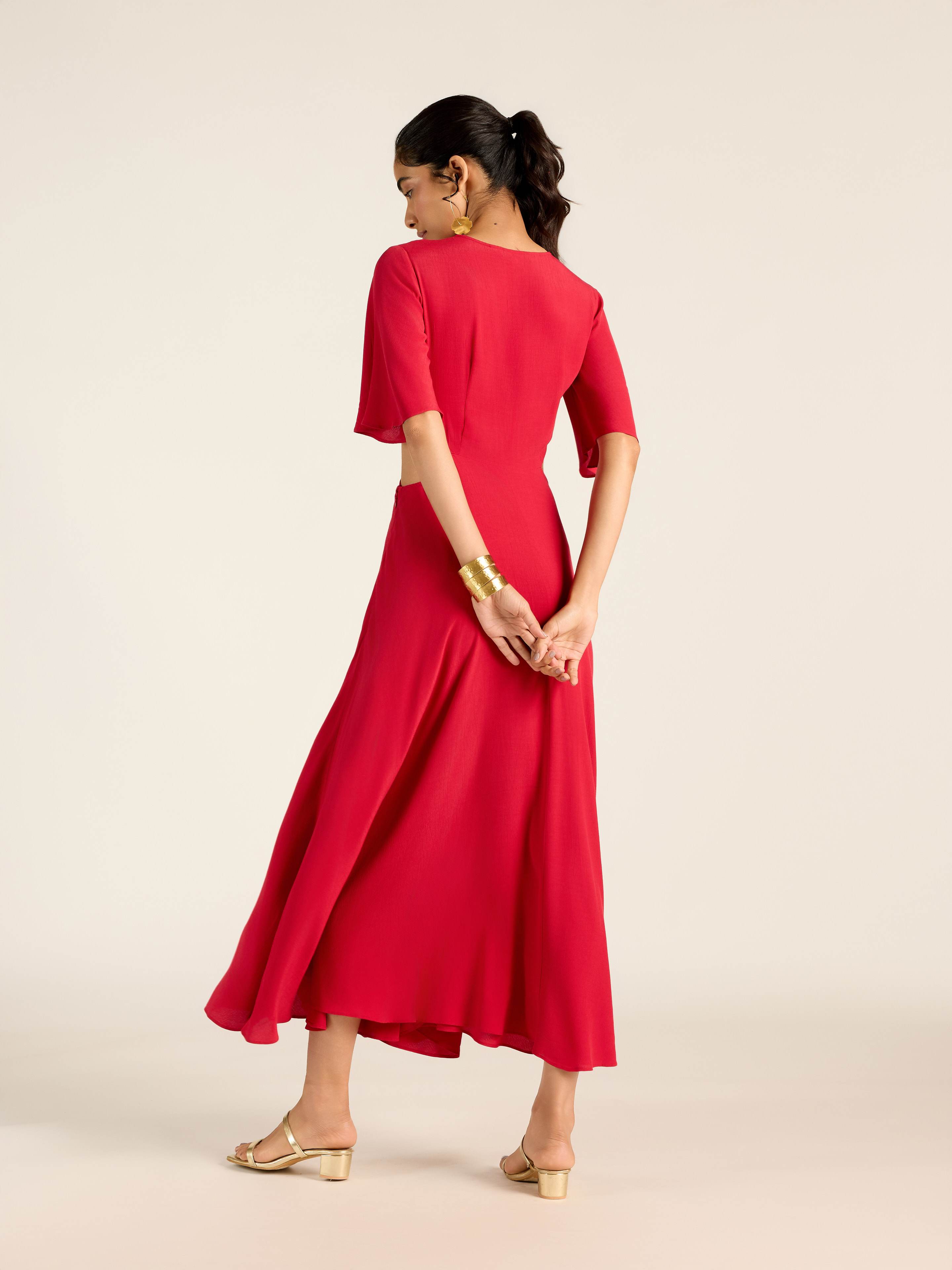 RED MARGO LONG DRESS