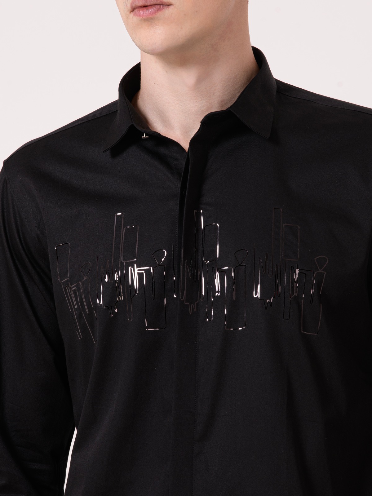 Albion Mens Black Formal Shirt