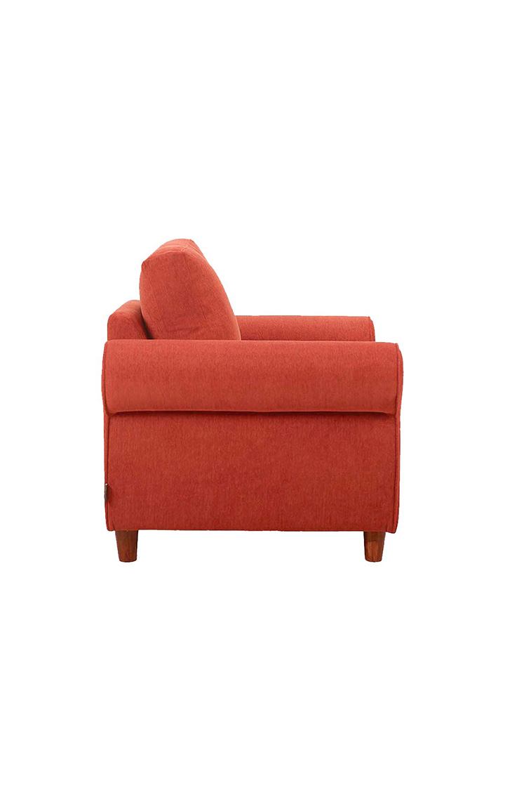 neudot Melody Sofa for Living Room |1 Person Sofa|Premium Fabric with Padded Cushioned Armrest |Solid Wood Frame|1 Seater in Rusty Cider Orange Color