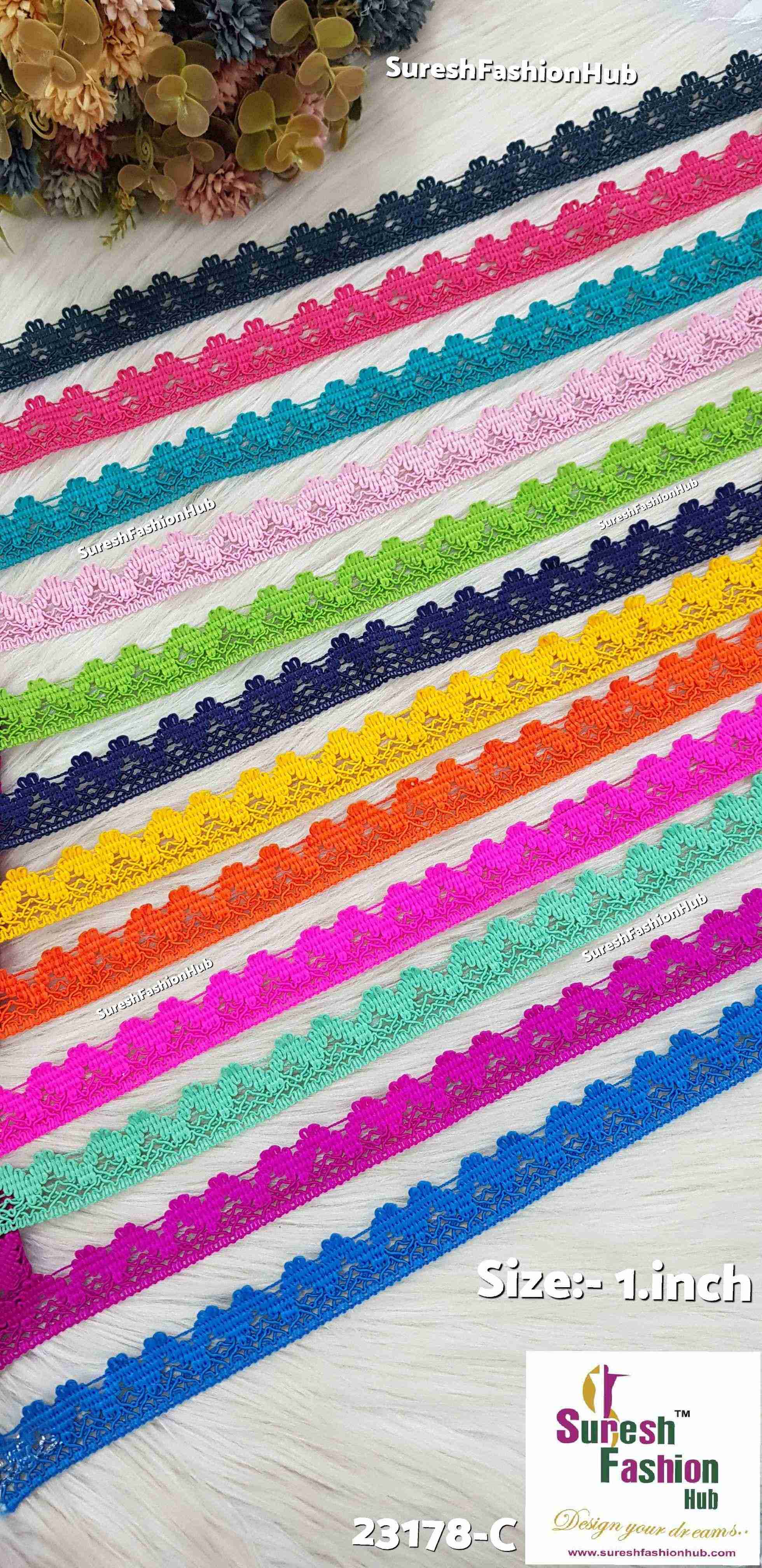Teal Blue  Color Ribbon Lace