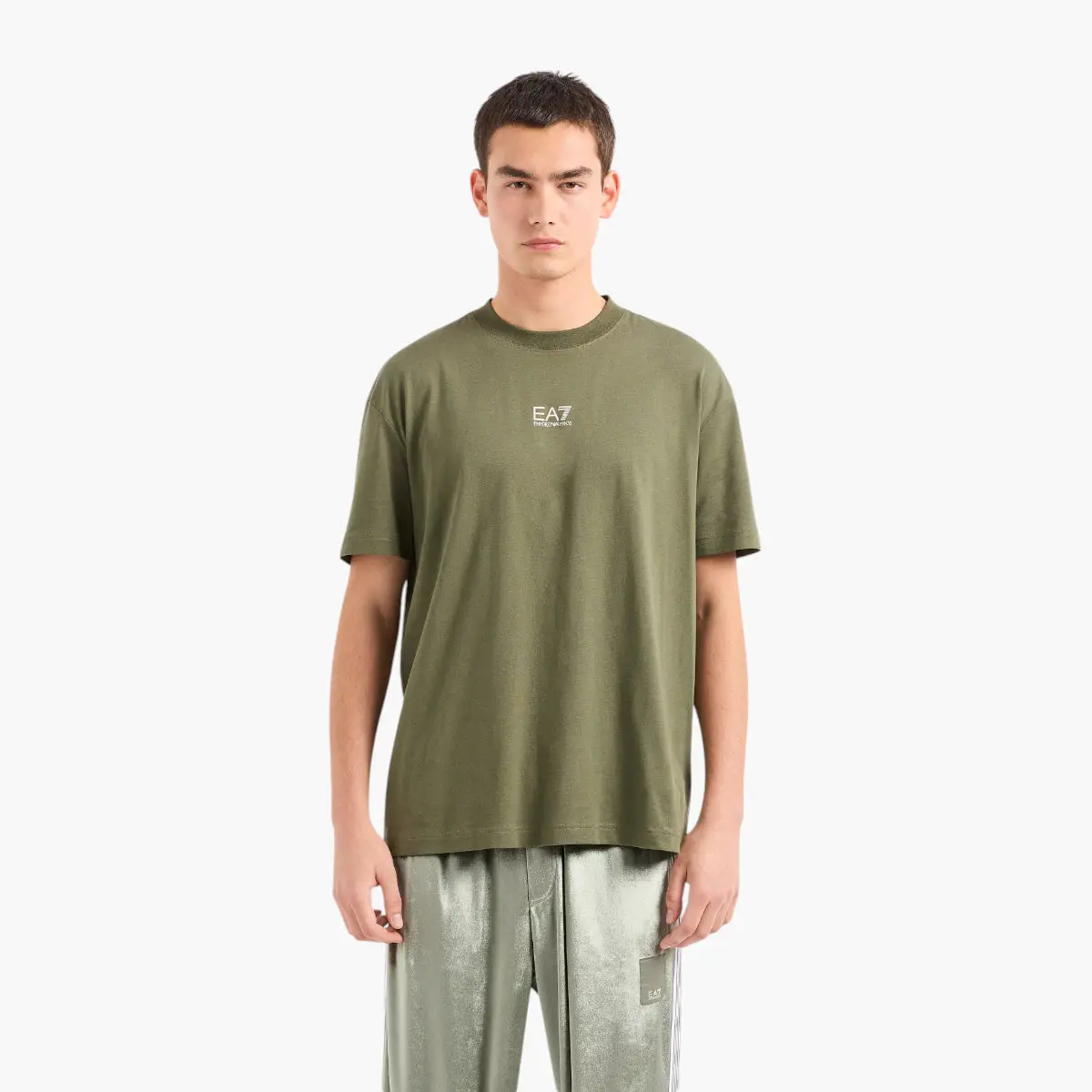 Regular Fit Cotton Crewneck T-Shirt With Back Print