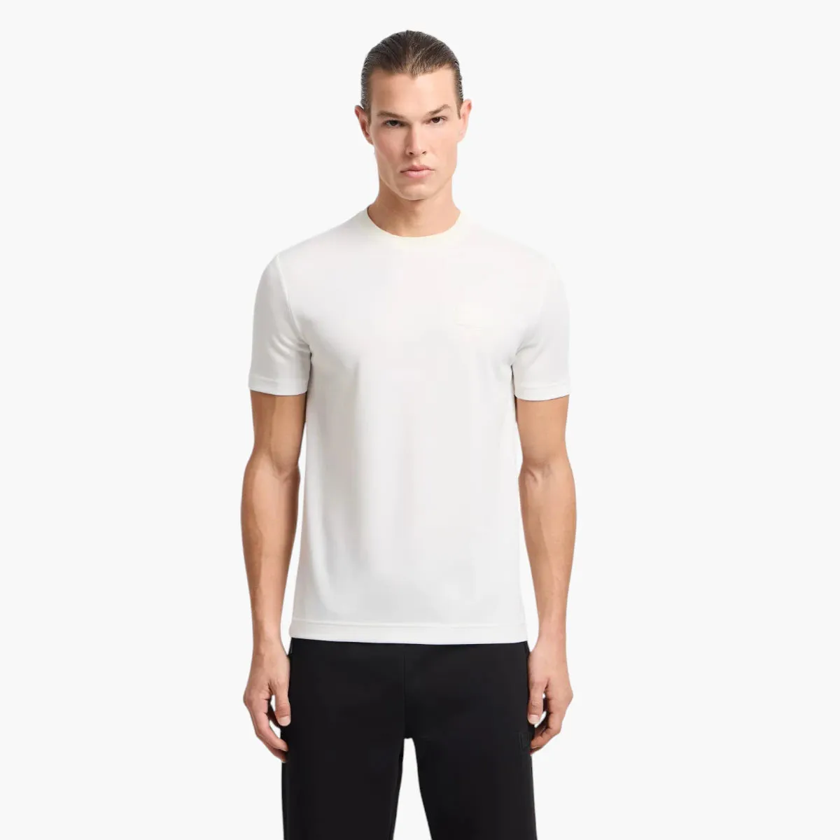 Lux Identity Slim Fit Crewneck T-Shirt With Monochrome Logo Patch