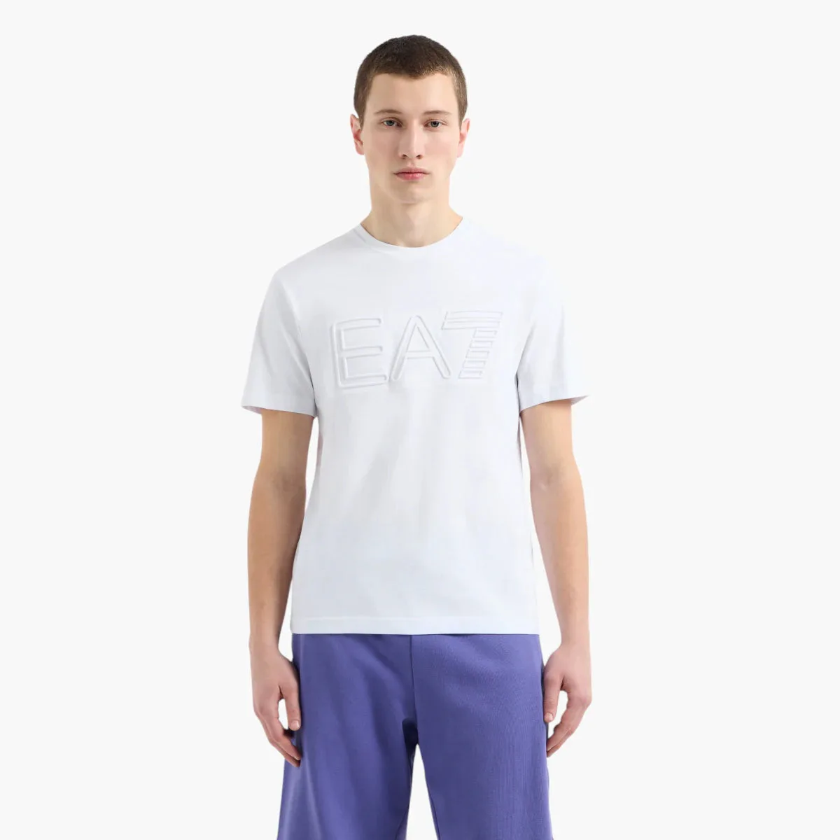 Regular Fit Logo Series Cotton Crewneck T-Shirt With Embossed Branding