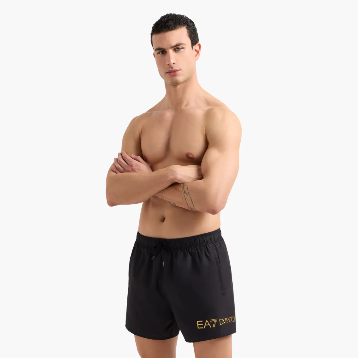 Swim Shorts With Gold Logo