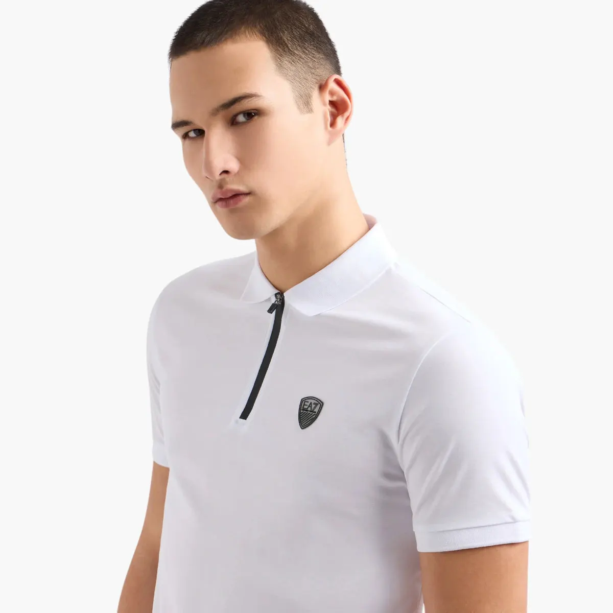 Premium Shield Slim Fit Polo Shirt With Half Zip Closure