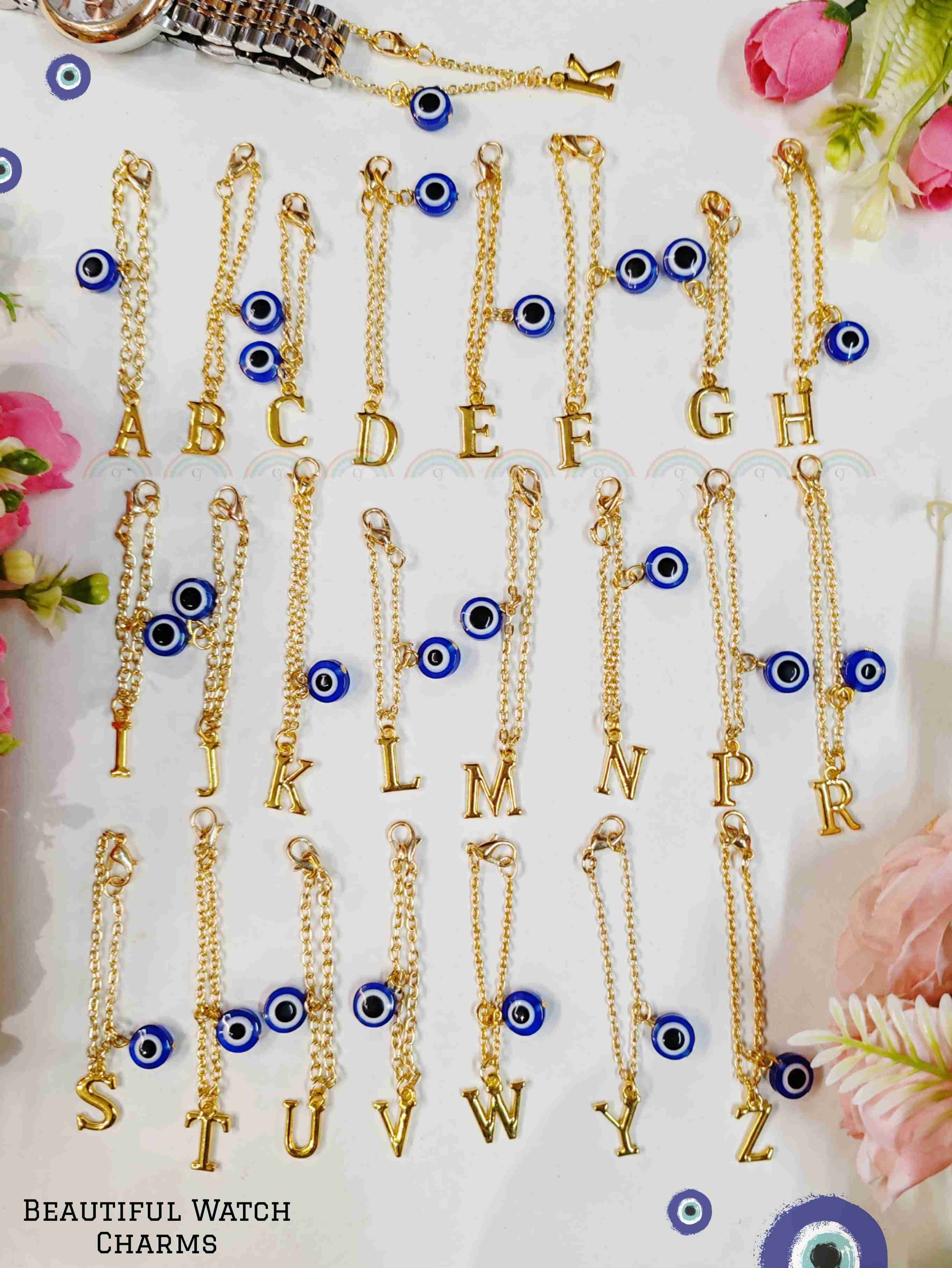 Beautiful Charming Watch Charms Evil Eye INITIAL Watch Charms....🧿