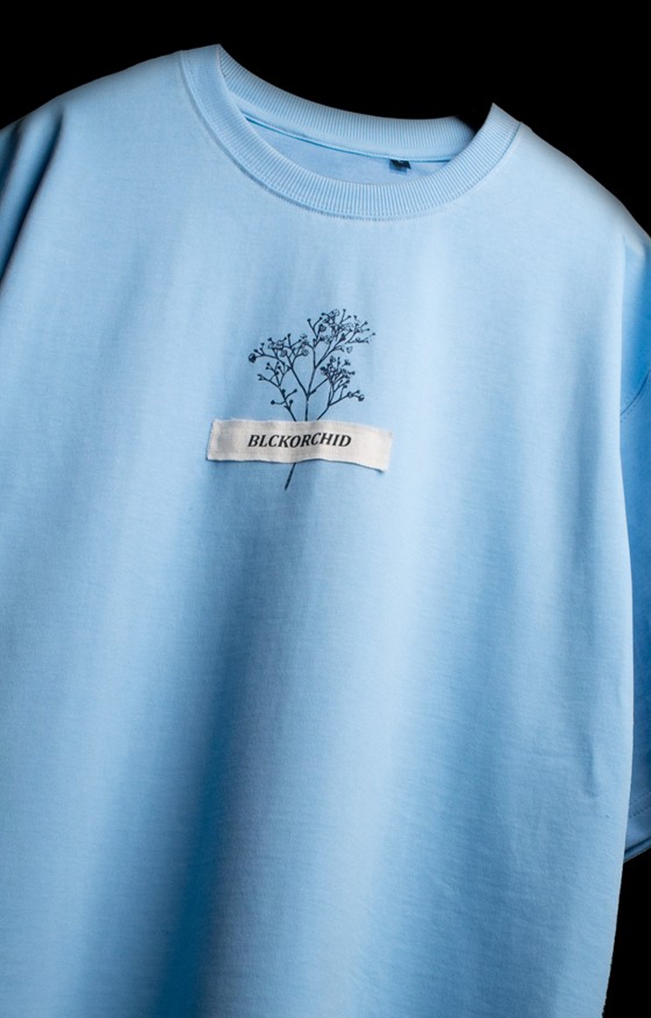 Blckorchid | Unisex Echoes Of The Soul Blue Cotton Printed Oversized T-Shirt 1