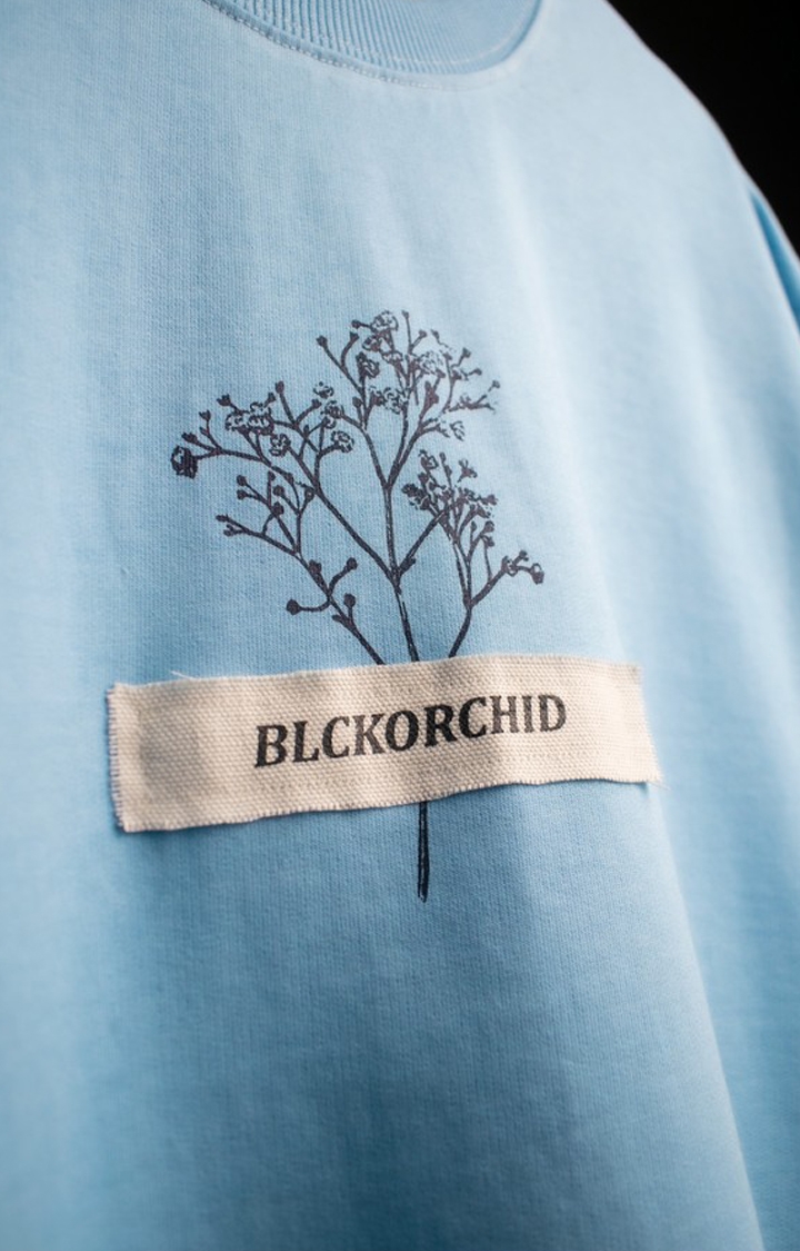 Blckorchid | Unisex Echoes Of The Soul Blue Cotton Printed Oversized T-Shirt 4