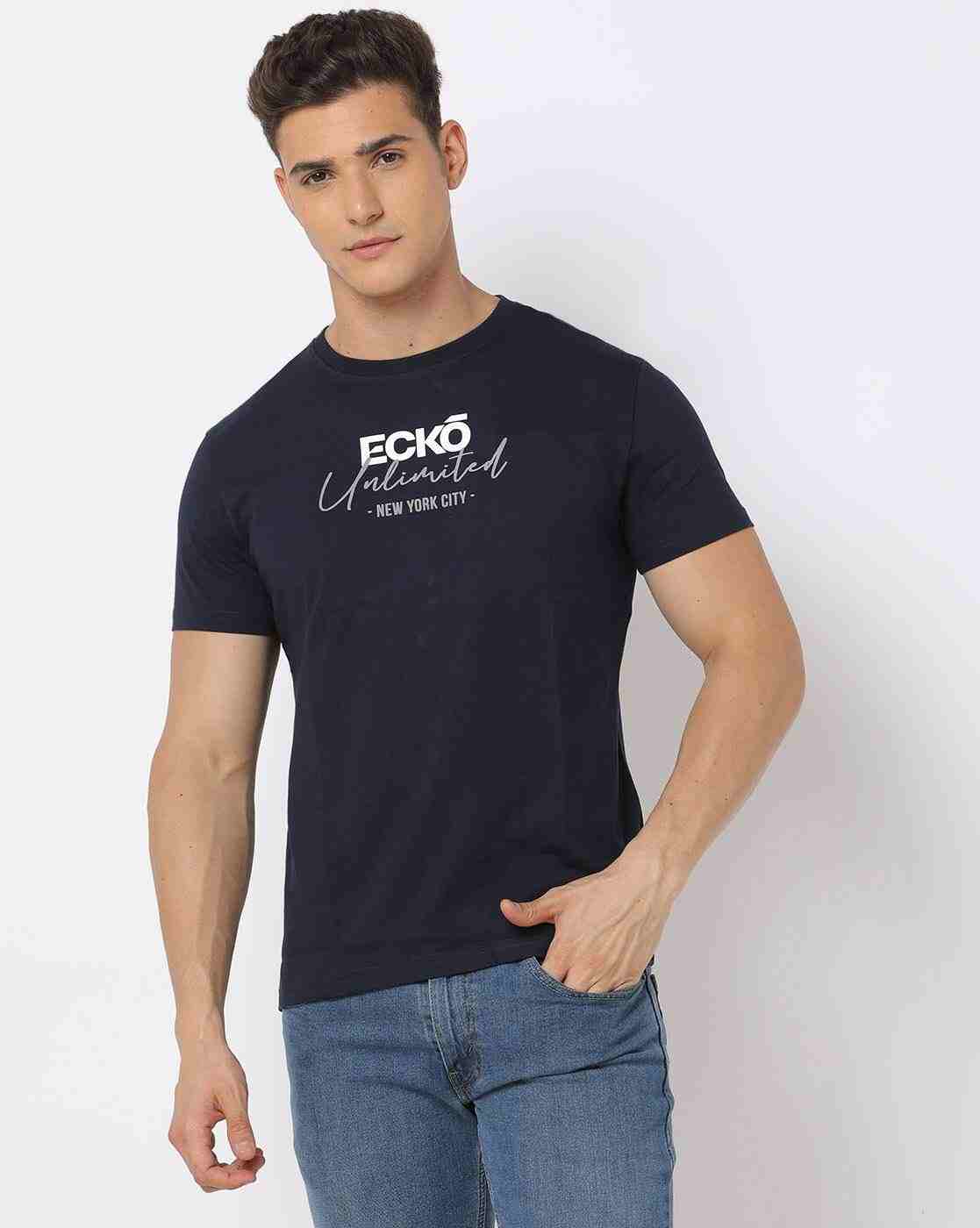 ECKO UNLTD | Men Logo Print Regular Fit Crew-Neck T-Shirt