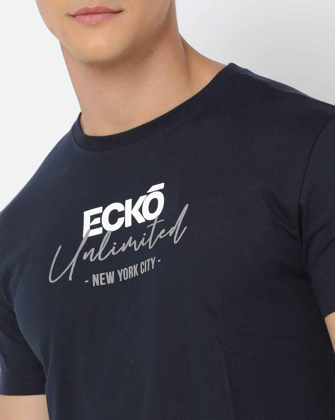 ECKO UNLTD | Men Logo Print Regular Fit Crew-Neck T-Shirt|4