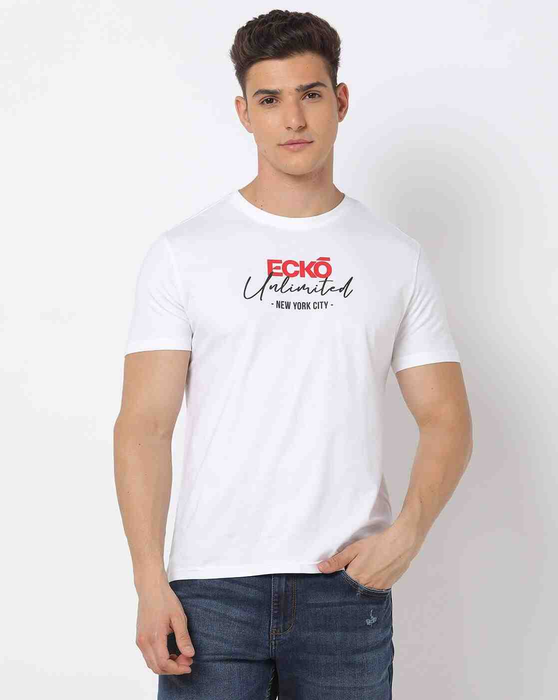 ECKO UNLTD | Men Logo Print Regular Fit Crew-Neck T-Shirt