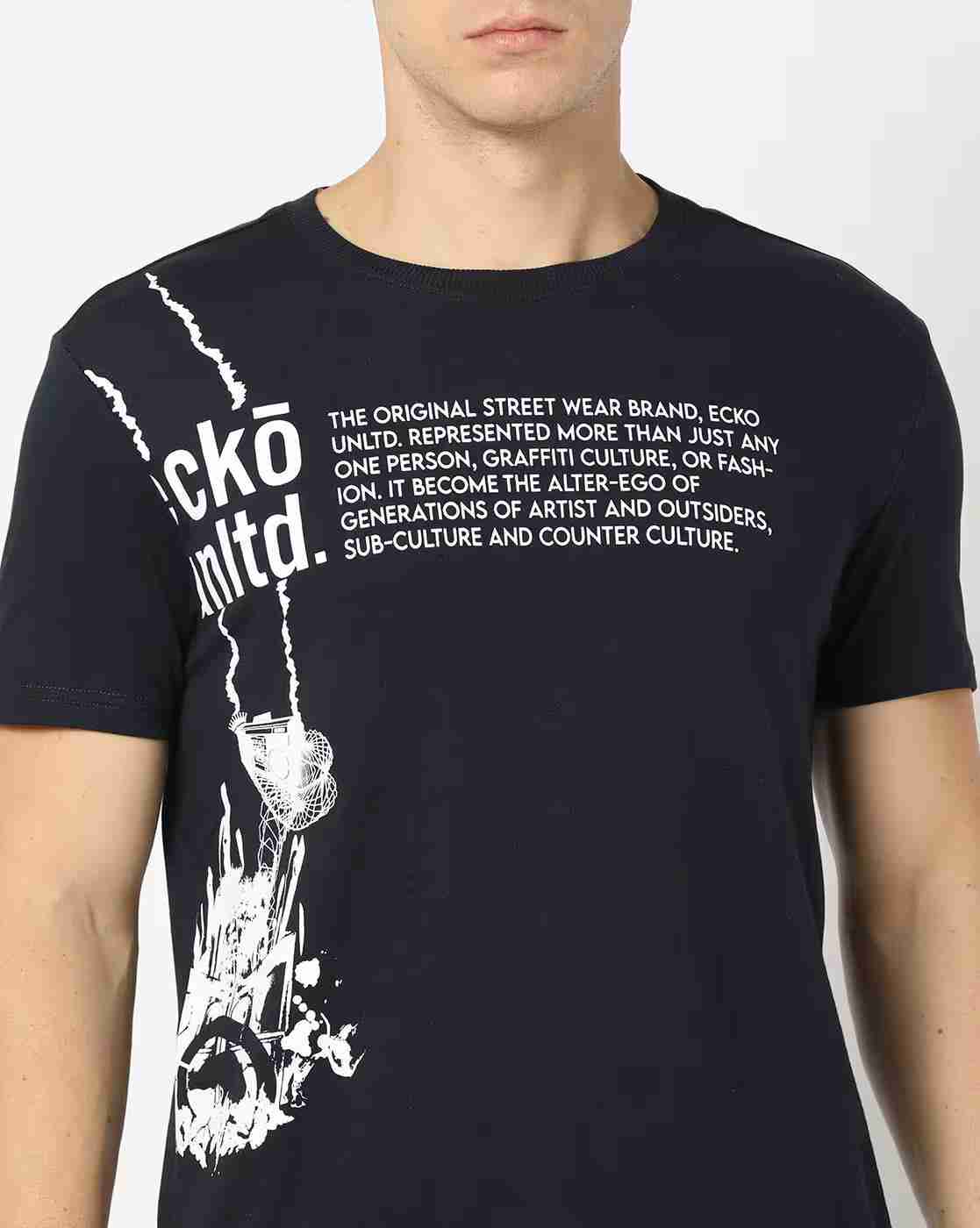 ECKO UNLTD | Men Typographic Print Regular Fit Crew-Neck T-Shirt|3