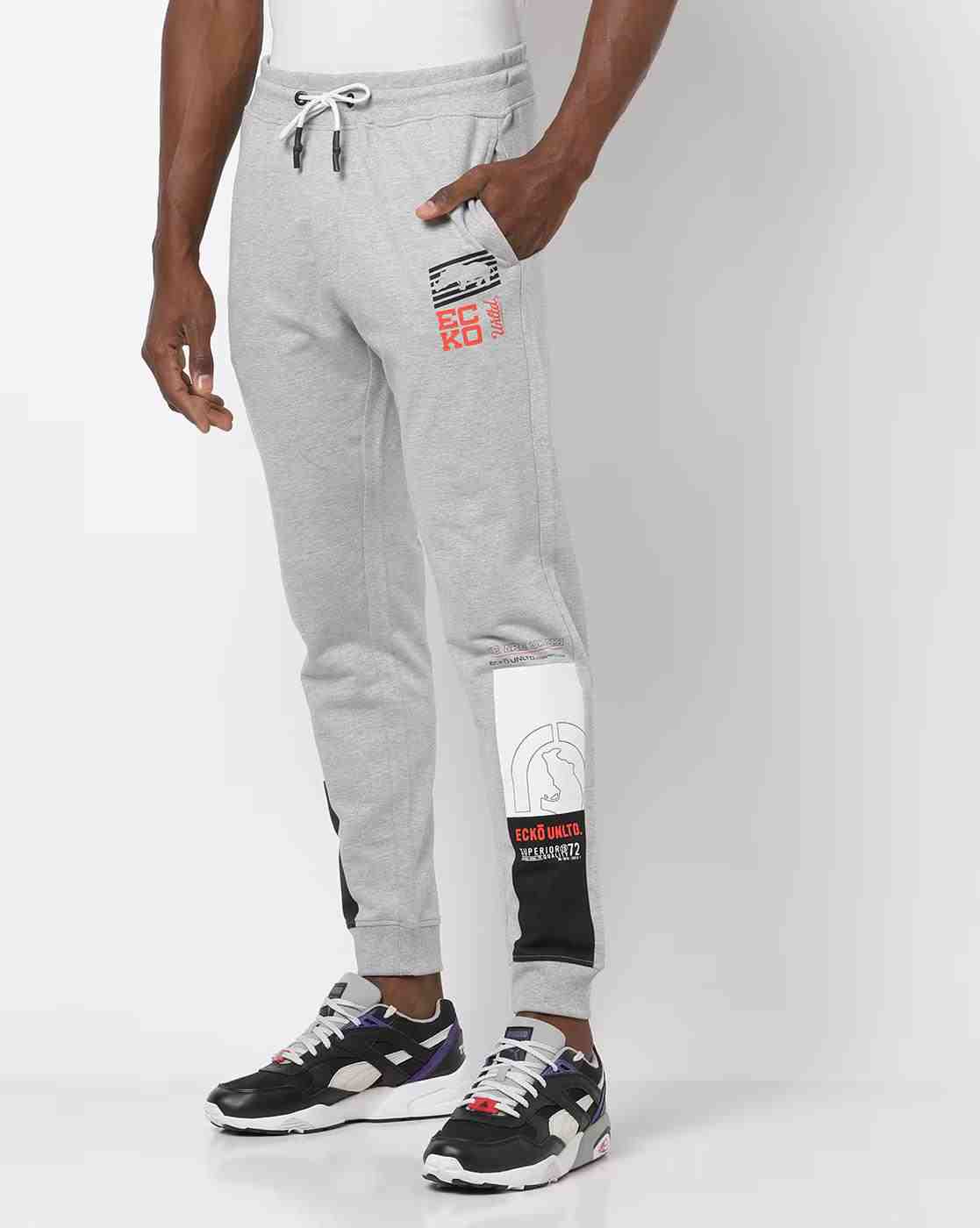 ECKO UNLTD | Men Brand Print Joggers with Insert Pockets|0
