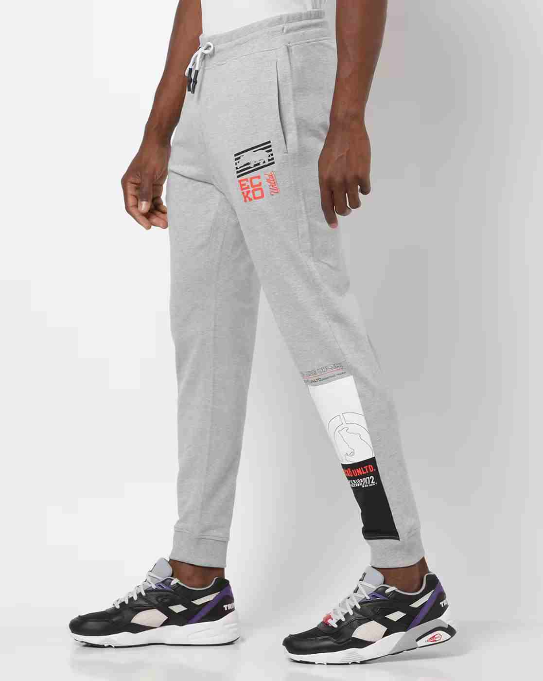 ECKO UNLTD | Men Brand Print Joggers with Insert Pockets|1