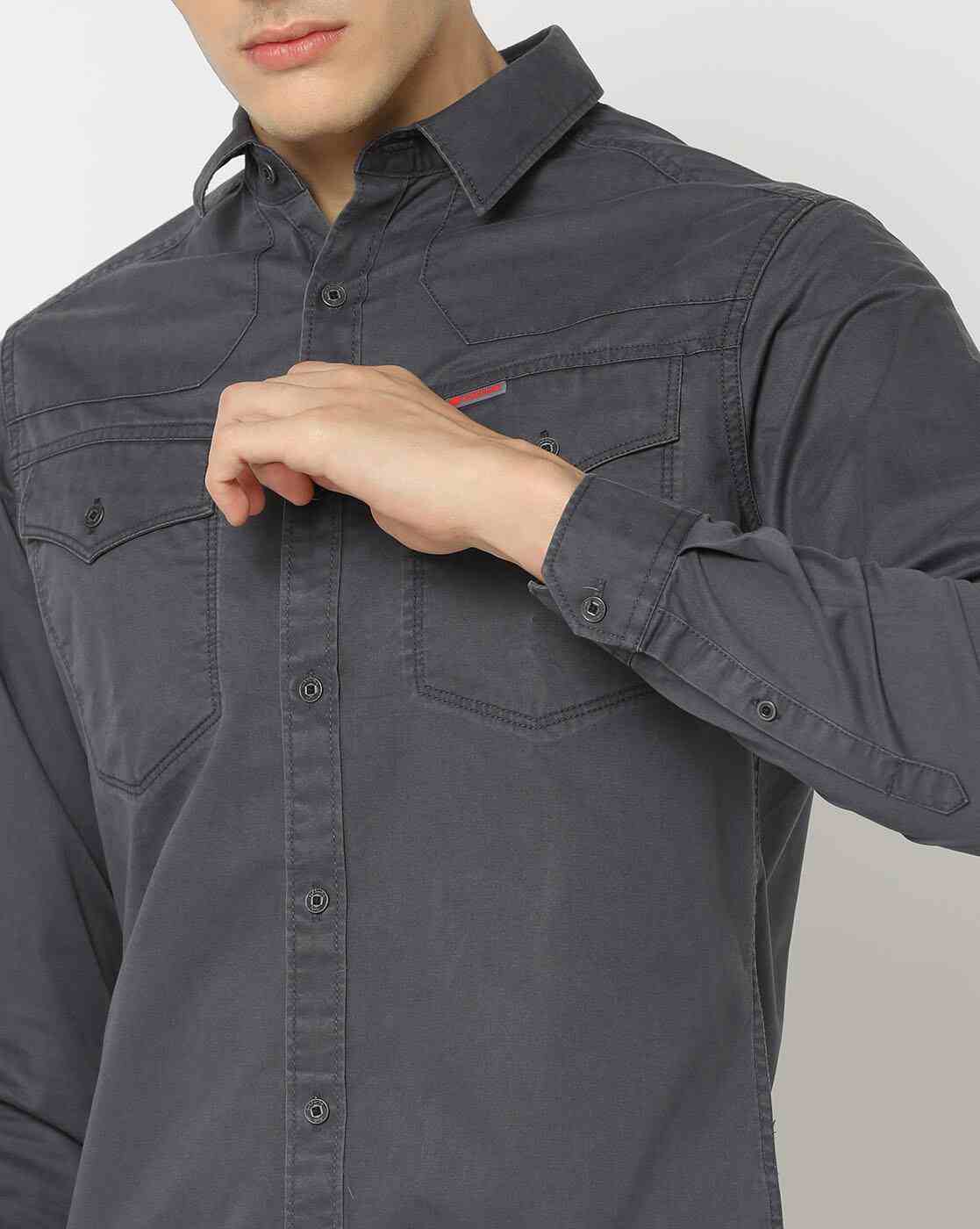 ECKO UNLTD | Slim Fit Shirt with Spread Collar|3