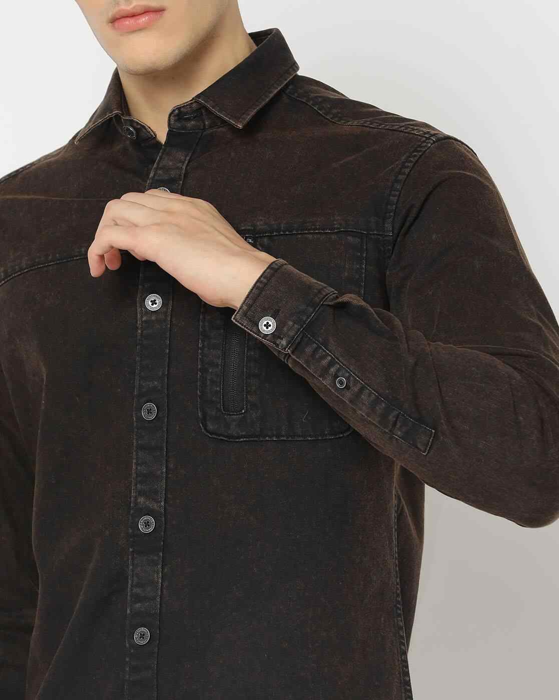 ECKO UNLTD | Slim Fit Shirt with Spread Collar|3