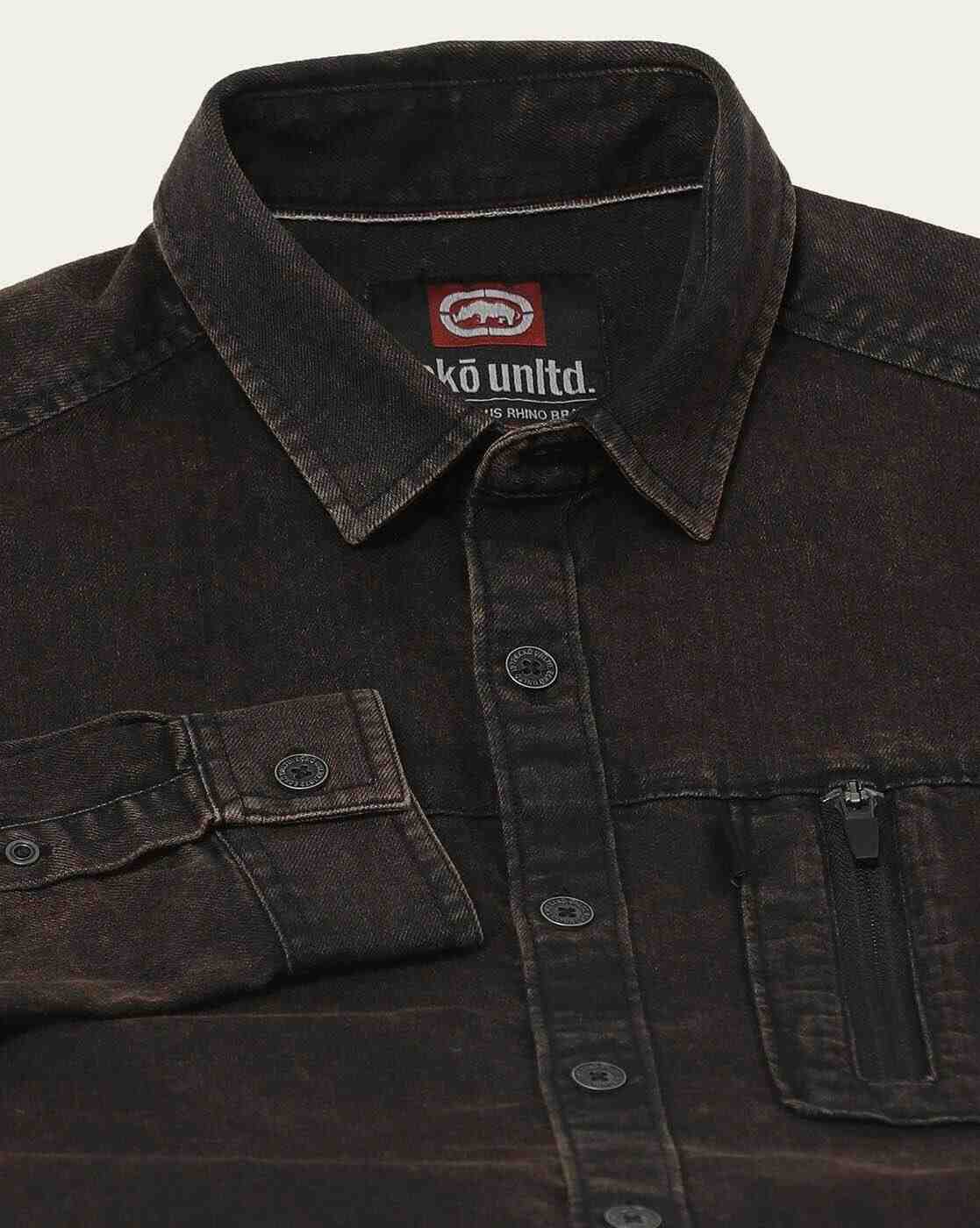 ECKO UNLTD | Slim Fit Shirt with Spread Collar|4