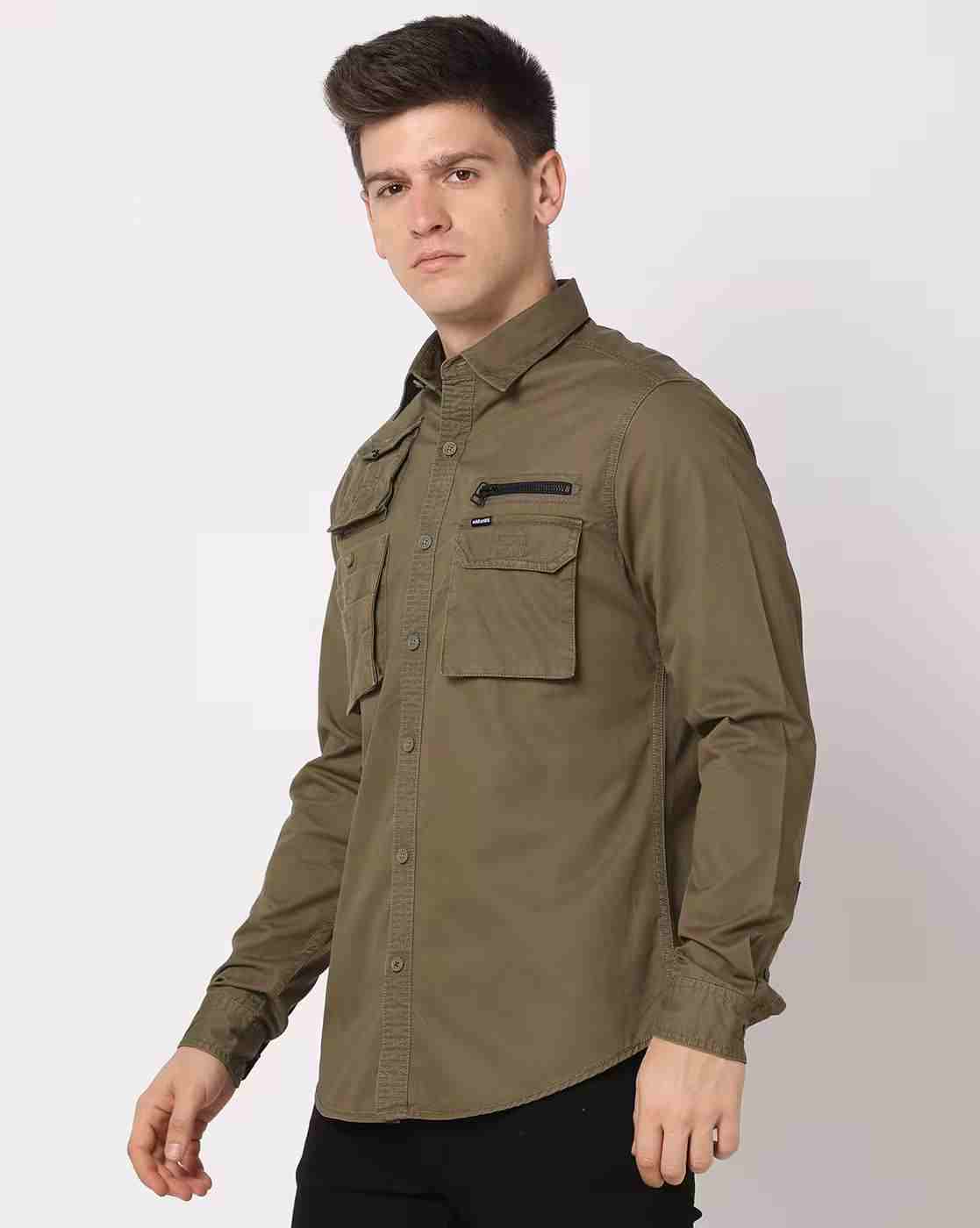 ECKO UNLTD | Men Slim Fit Shirt with Flap Pockets