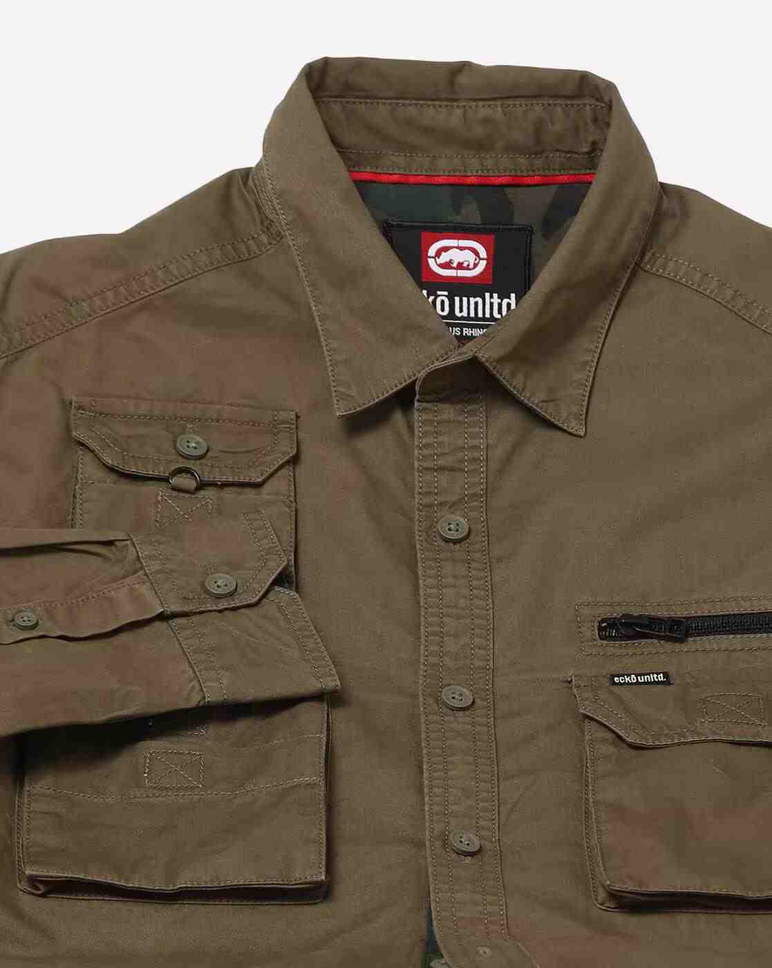 ECKO UNLTD | Men Slim Fit Shirt with Flap Pockets|4
