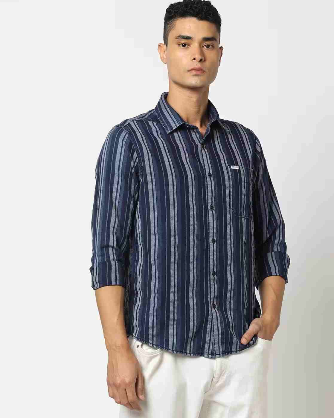 Men Striped Slim Fit Shirt
