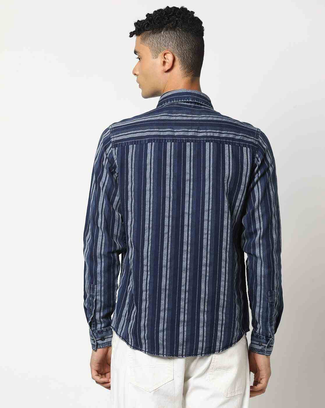ECKO UNLTD | Men Striped Slim Fit Shirt|2