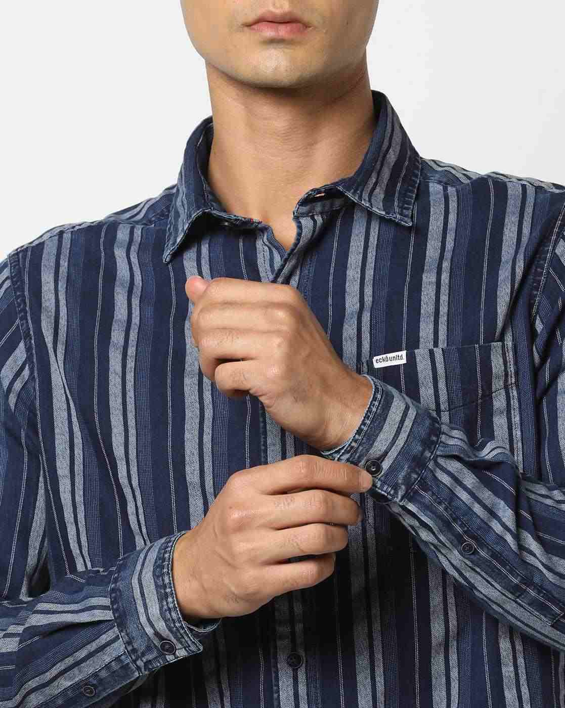 ECKO UNLTD | Men Striped Slim Fit Shirt|3