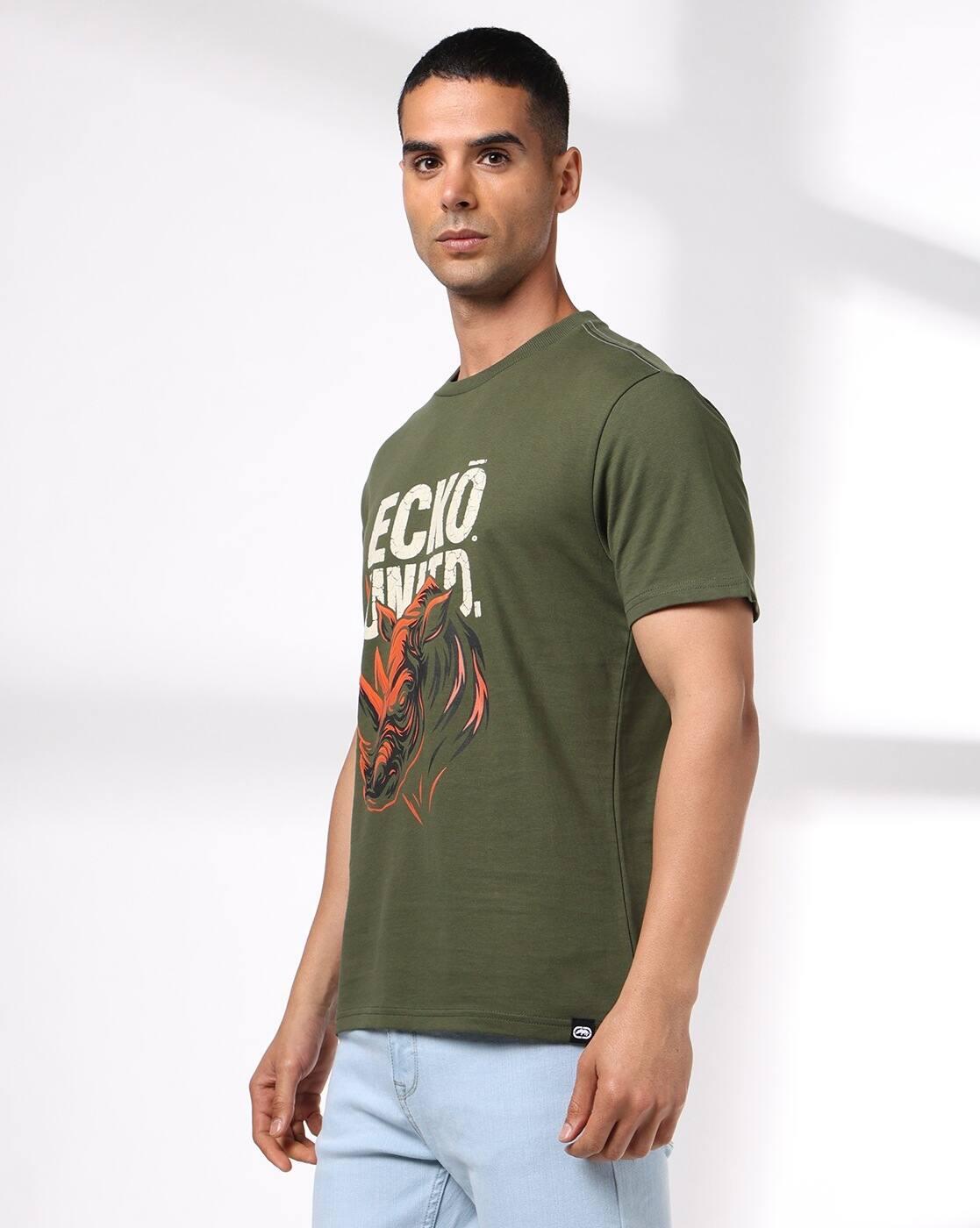 ECKO UNLTD | Men Logo Print Regular Fit Crew-Neck T-Shirt|1