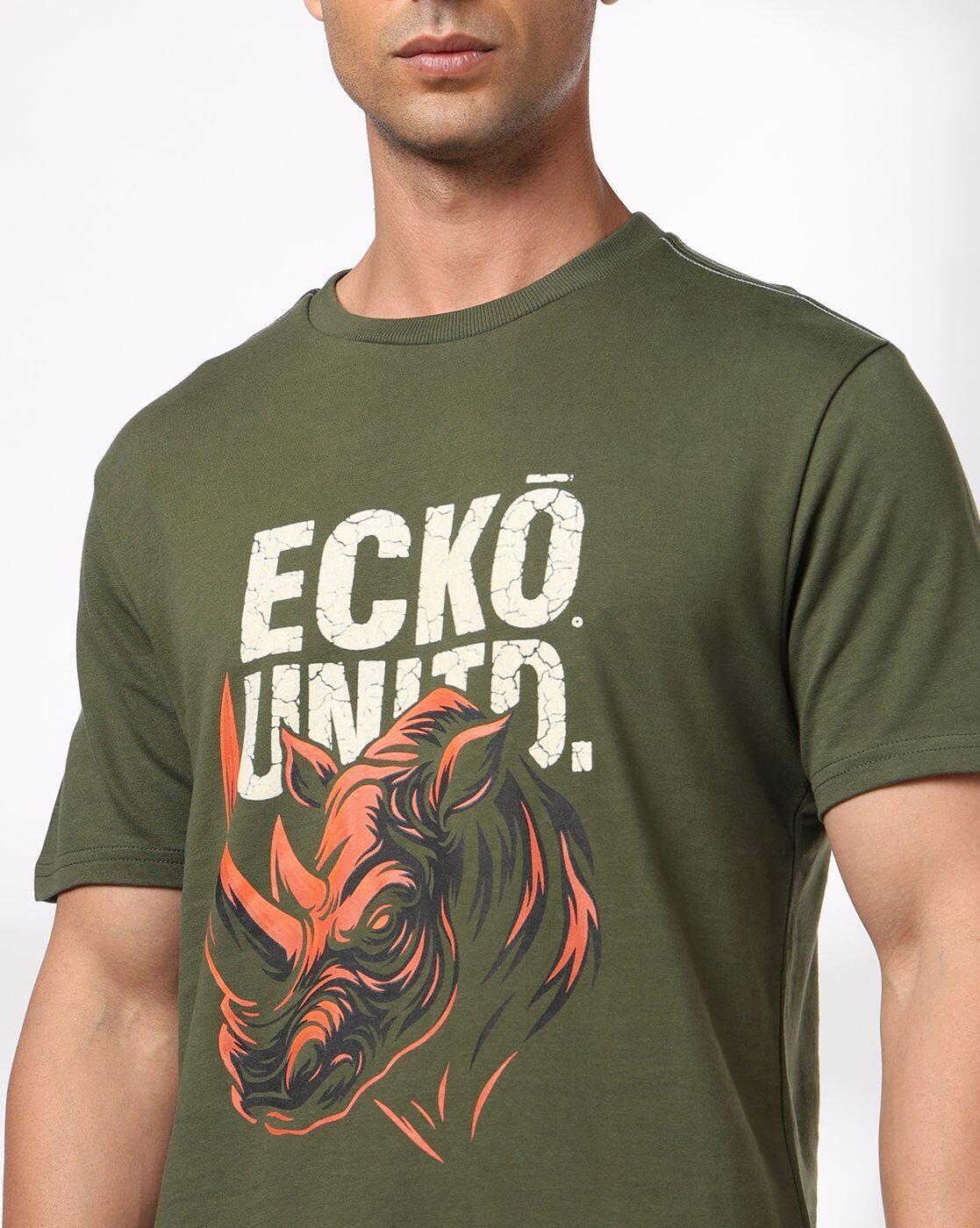 ECKO UNLTD | Men Logo Print Regular Fit Crew-Neck T-Shirt|4