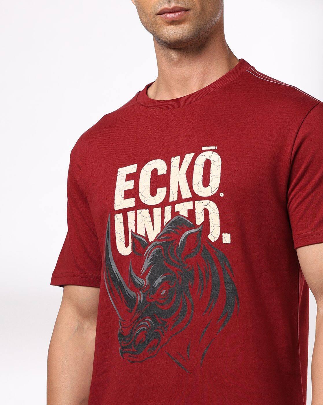 ECKO UNLTD | Men Logo Print Regular Fit Crew-Neck T-Shirt|4