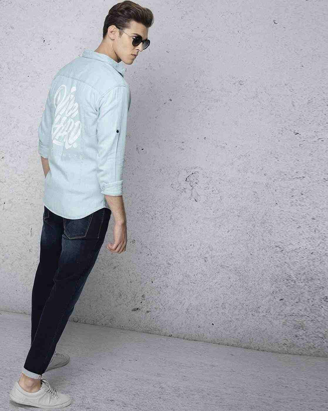 ECKO | Typographic Print Slim Fit Shirt with Patch Pocket|3