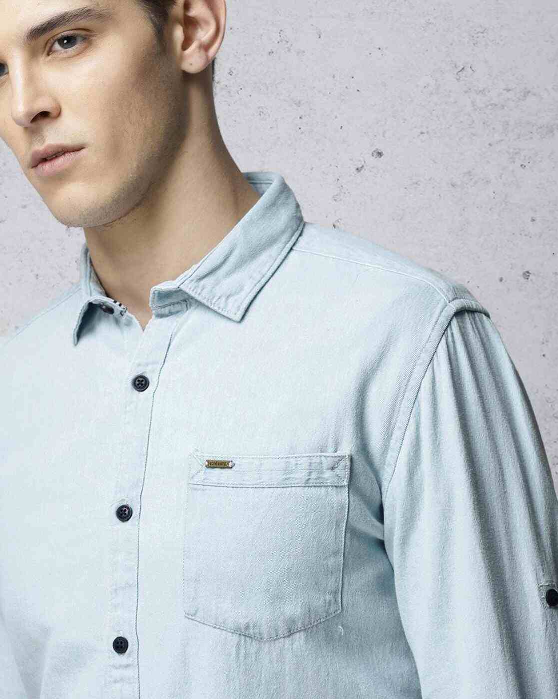 ECKO | Typographic Print Slim Fit Shirt with Patch Pocket|4