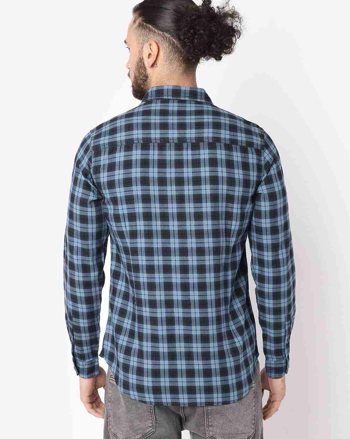 ECKO | Checked Slim Fit Shirt with Patch Pocket