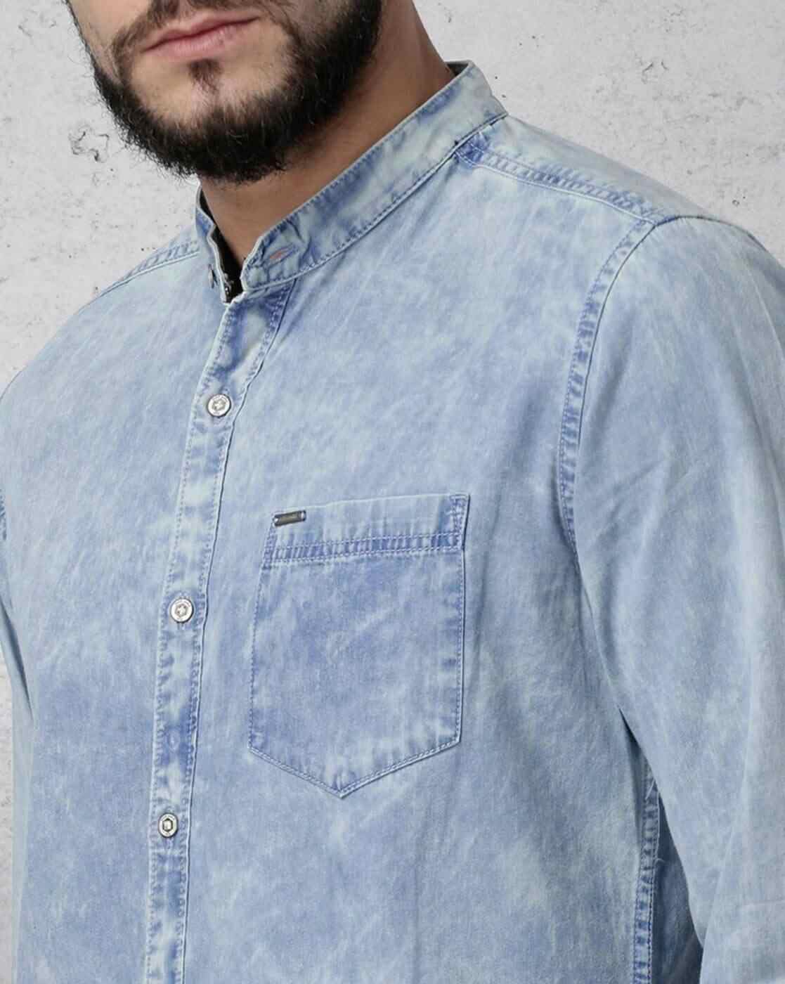 ECKO | Washed Slim Fit Shirt with Patch Pocket|4