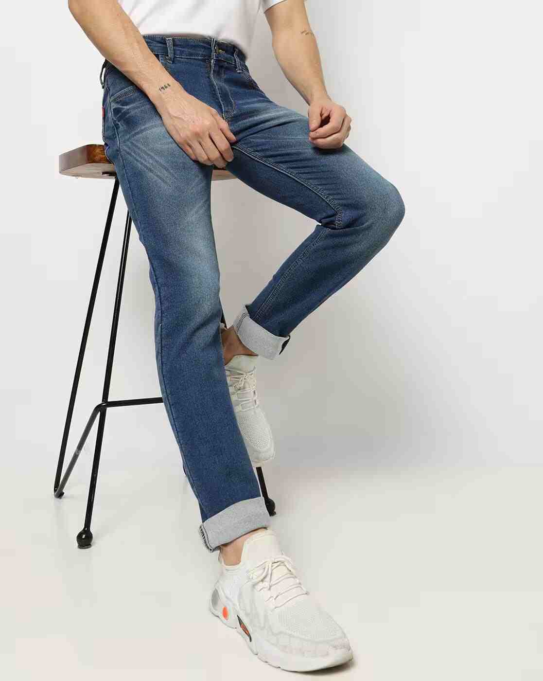 Lightly Washed Mid-Rise Jeans
