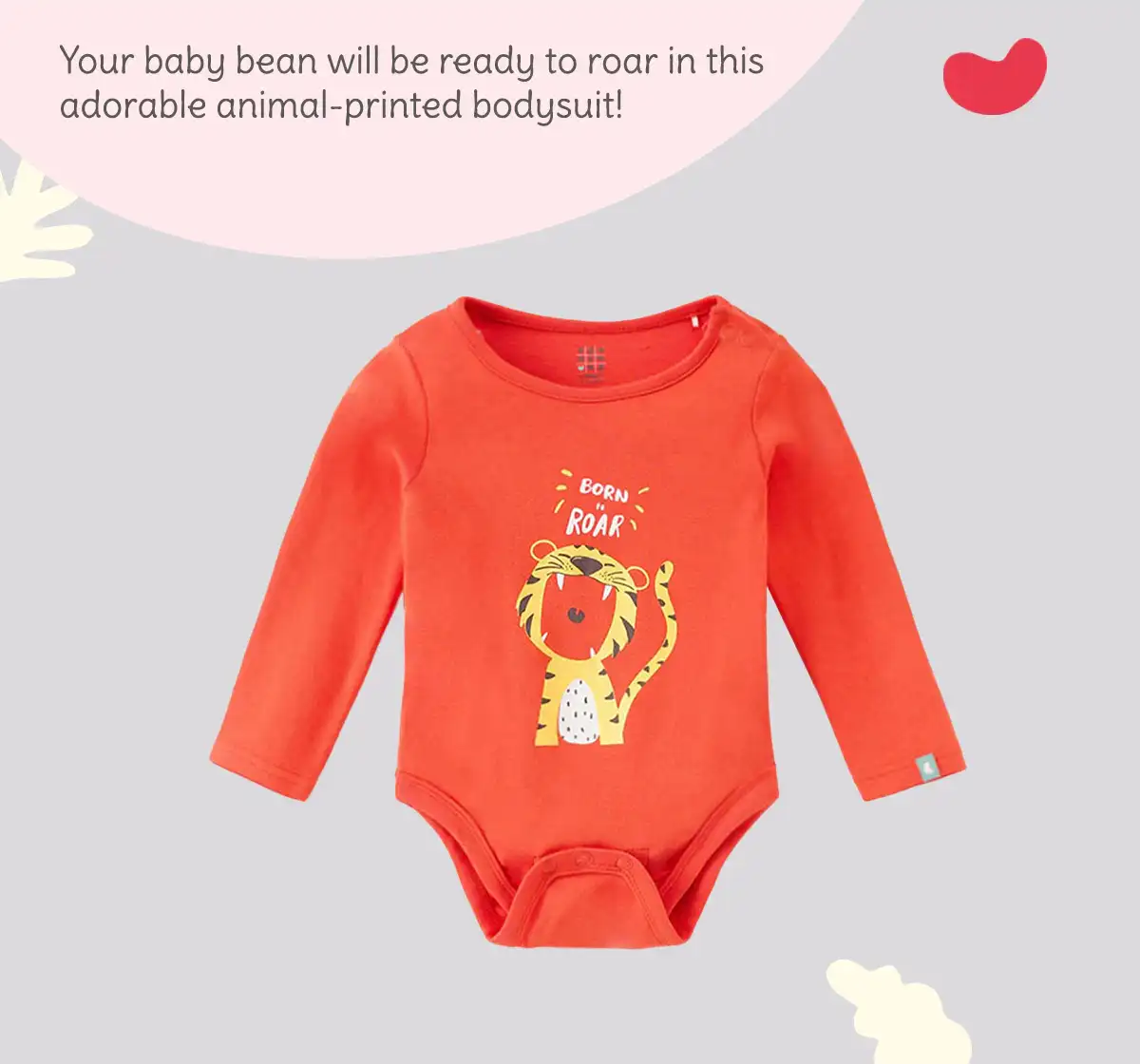 Infant Boys Printed 100% Cotton Bodysuit - Orange
