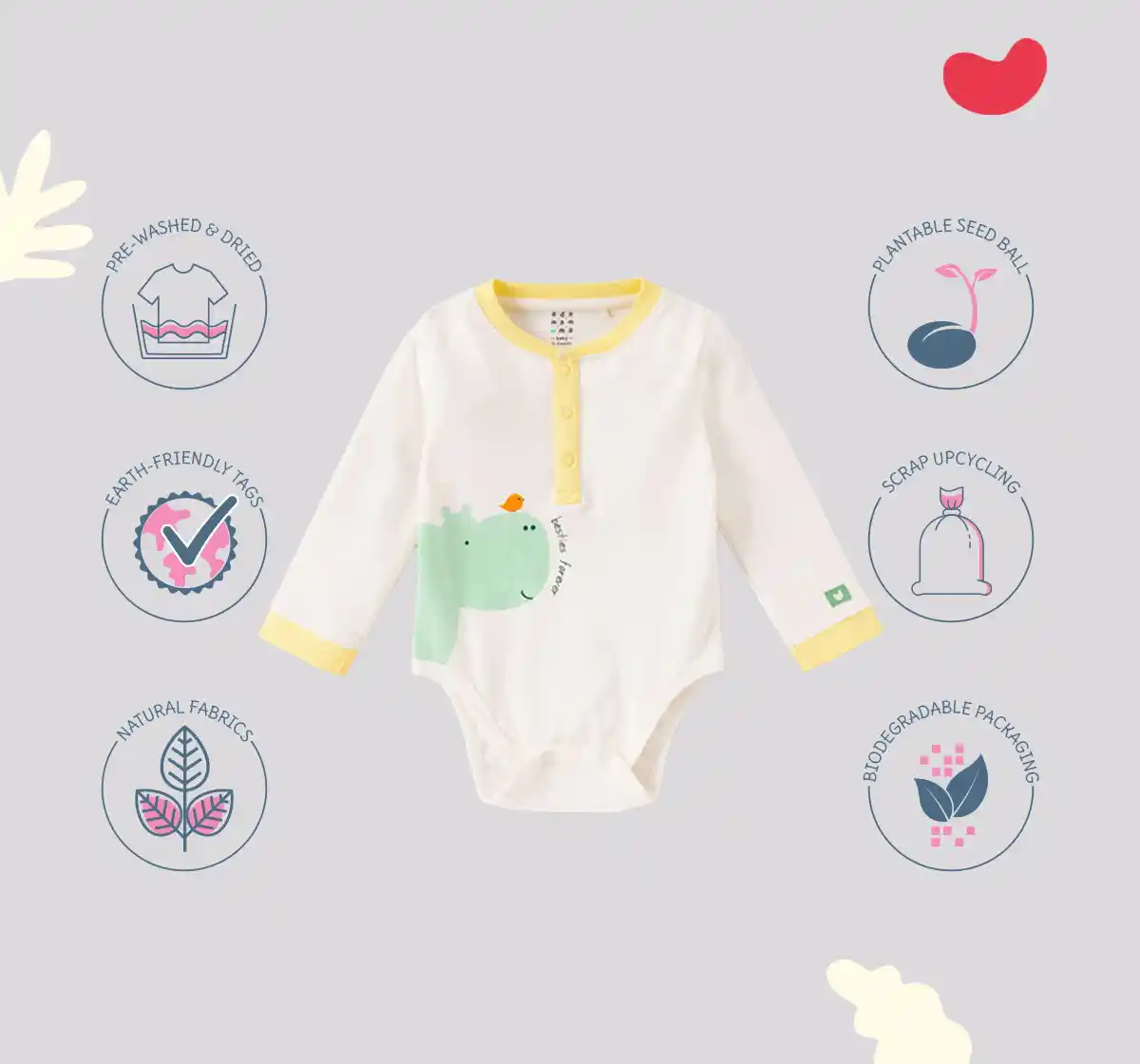 Infant Boys Printed 100% Cotton Bodysuit - White