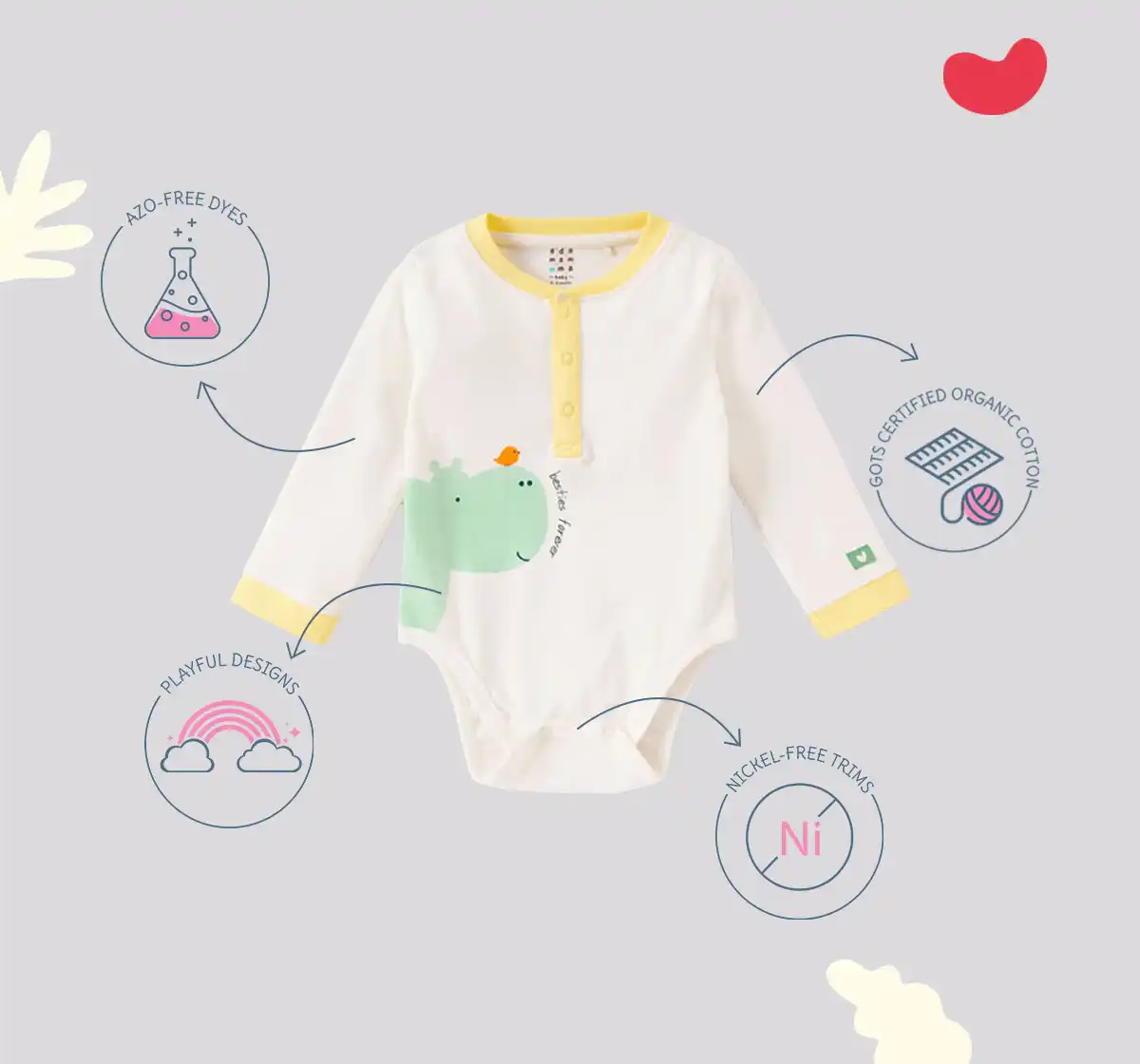 Infant Boys Printed 100% Cotton Bodysuit - White