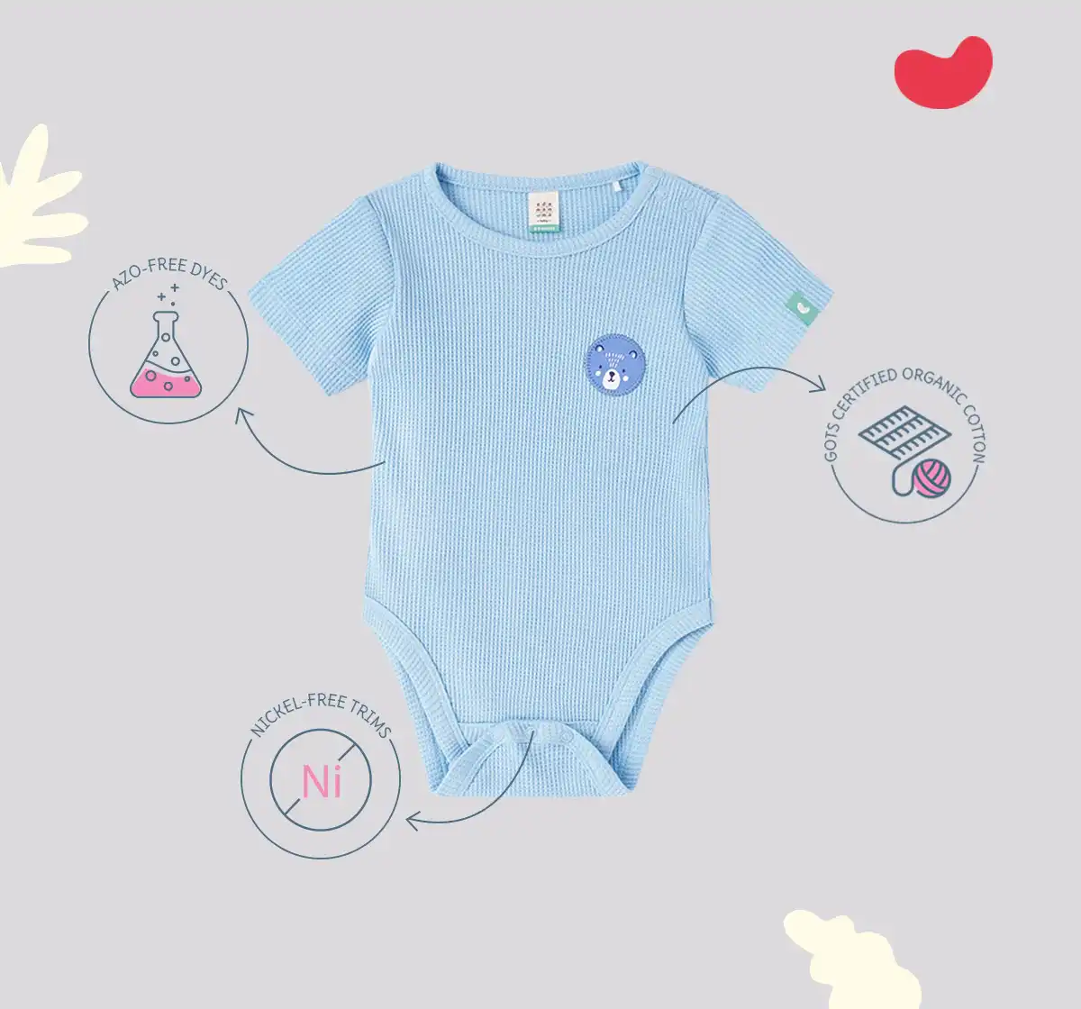 Infant Boys Printed 100% Cotton Bodysuit - Blue