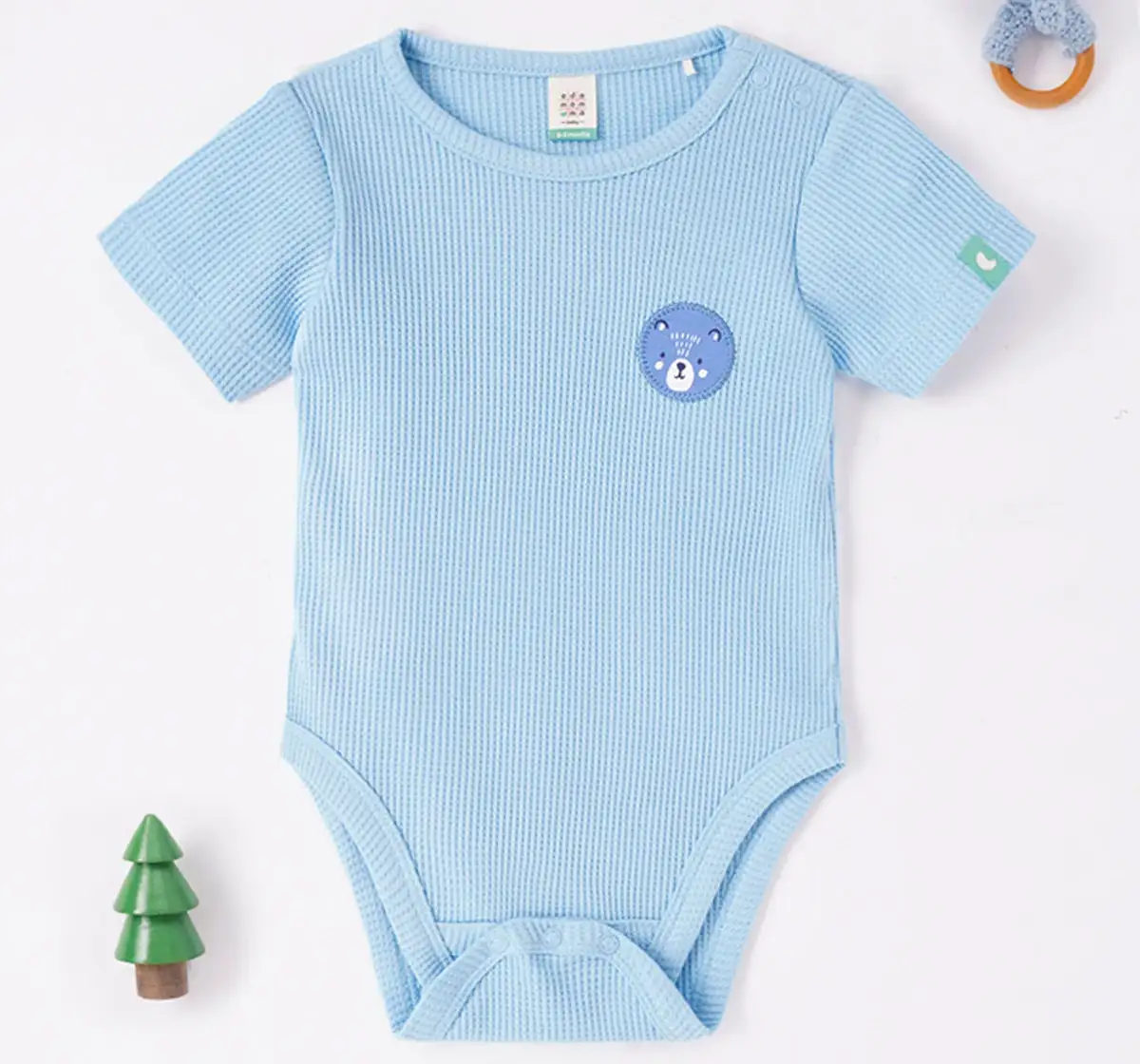Infant Boys Printed 100% Cotton Bodysuit - Blue