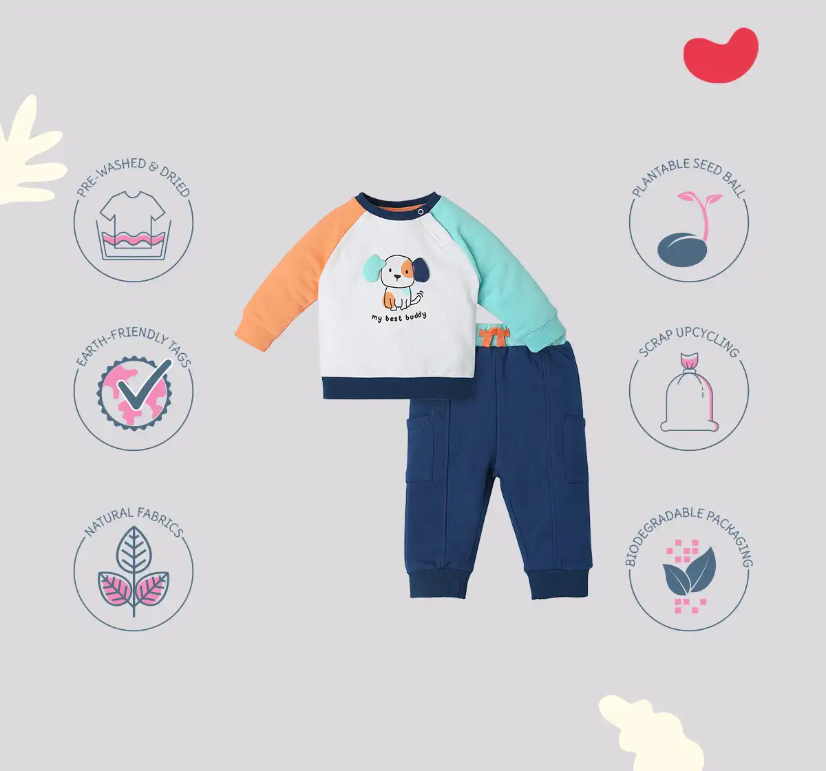 Infant Boys Printed 100% Cotton Clothing Set - Multicolour (Pack Of 2)