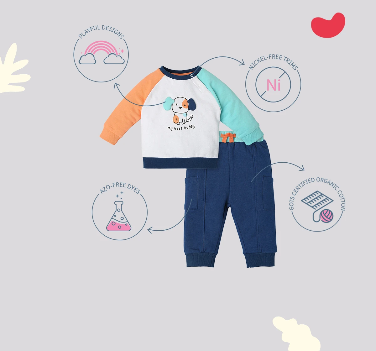 Infant Boys Printed 100% Cotton Clothing Set - Multicolour (Pack Of 2)