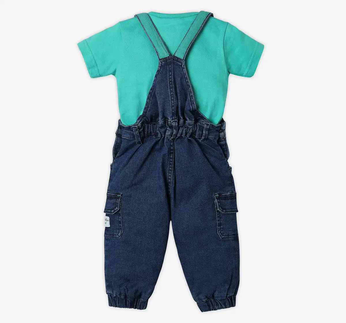 Half Sleeves T-Shirt With Denim Dungaree