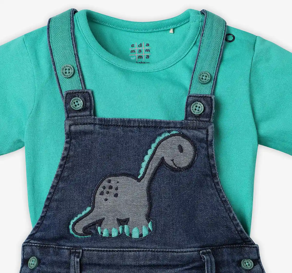 Half Sleeves T-Shirt With Denim Dungaree