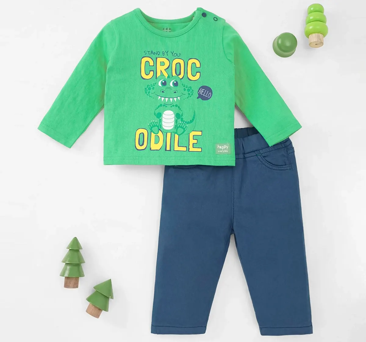 Infant Boys Printed 100% Cotton Clothing Set - Multicolour (Pack of 2)
