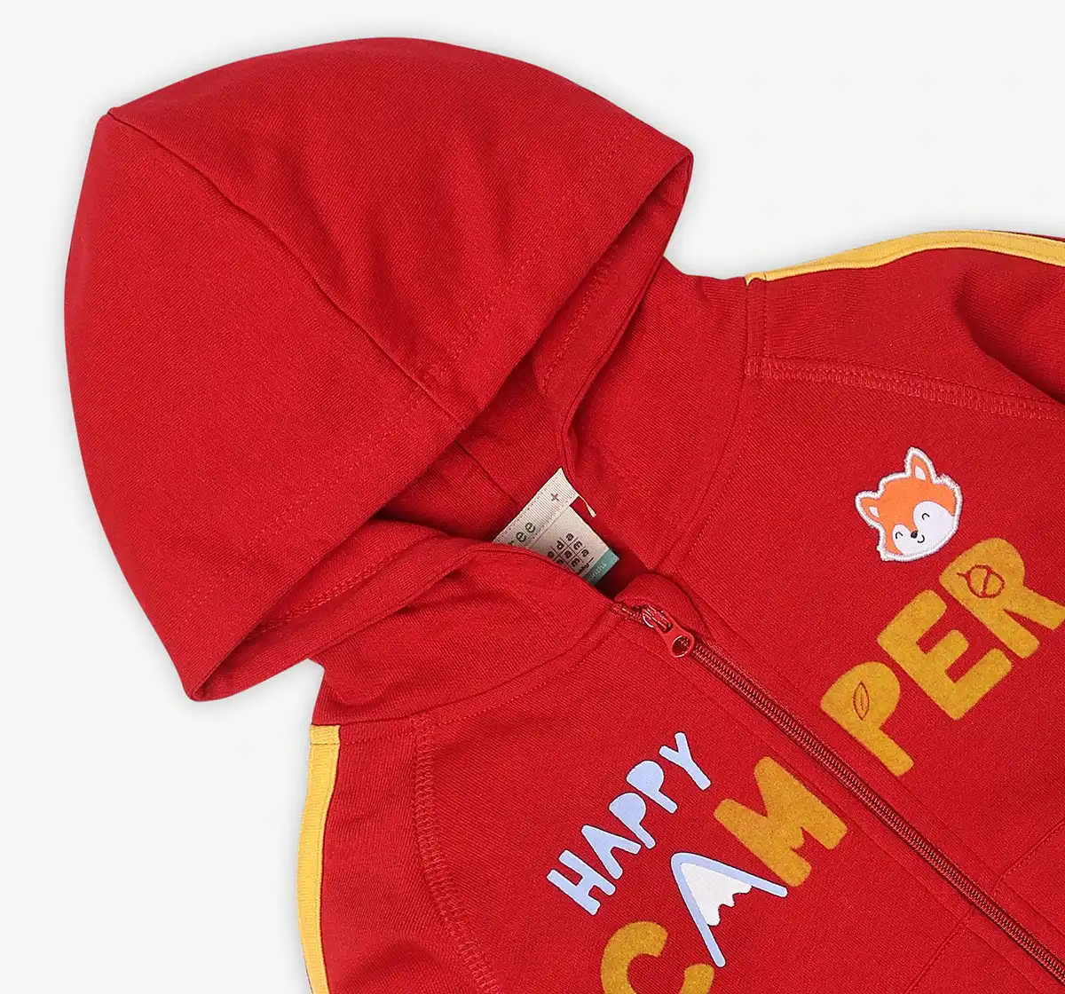 Infant Boys Printed 100% Cotton Hooded Jacket - Red