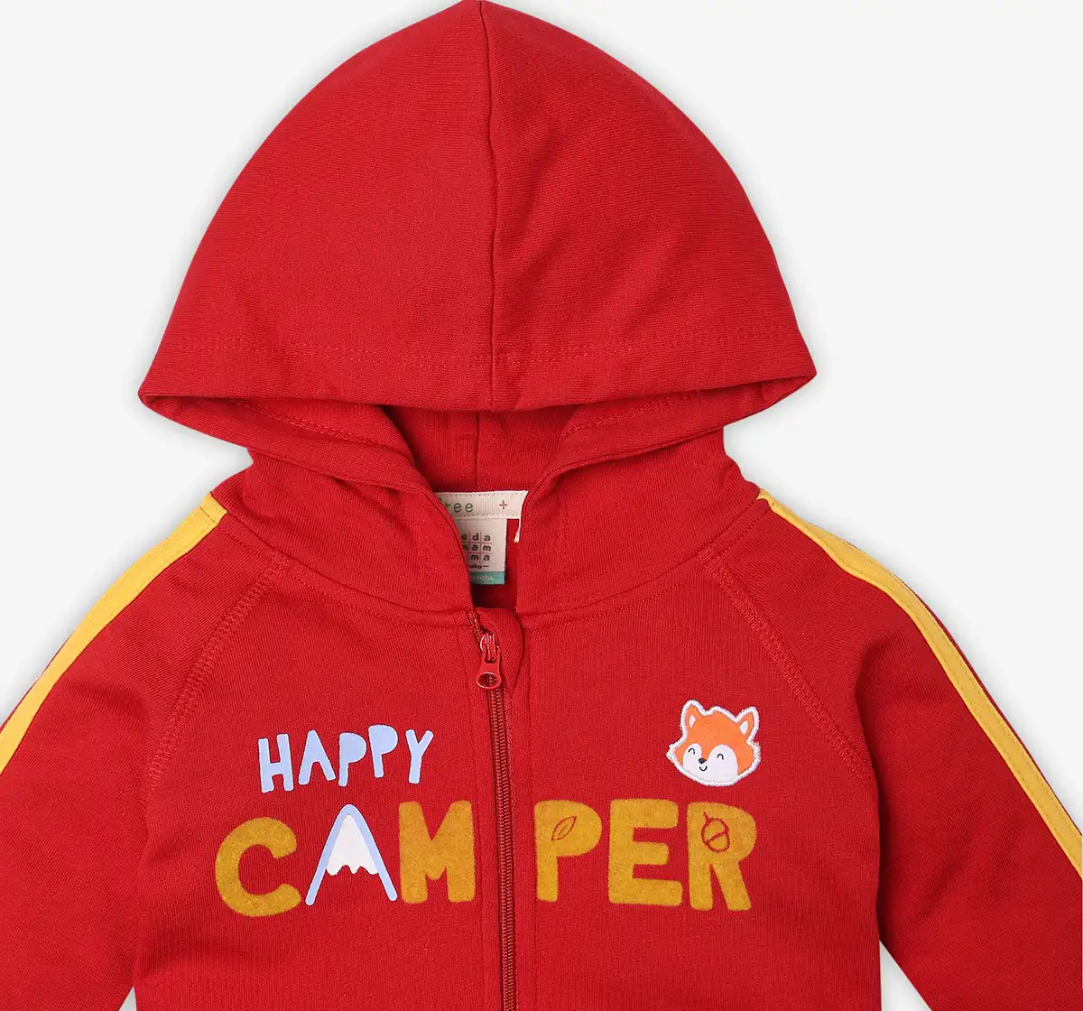 Infant Boys Printed 100% Cotton Hooded Jacket - Red