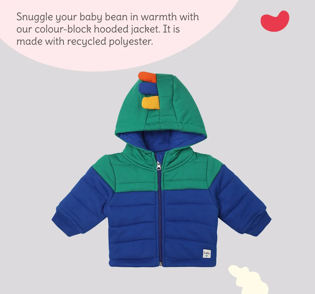 Infant Boys Colour Block Heavy Winter Hooded Jacket - Multicolour