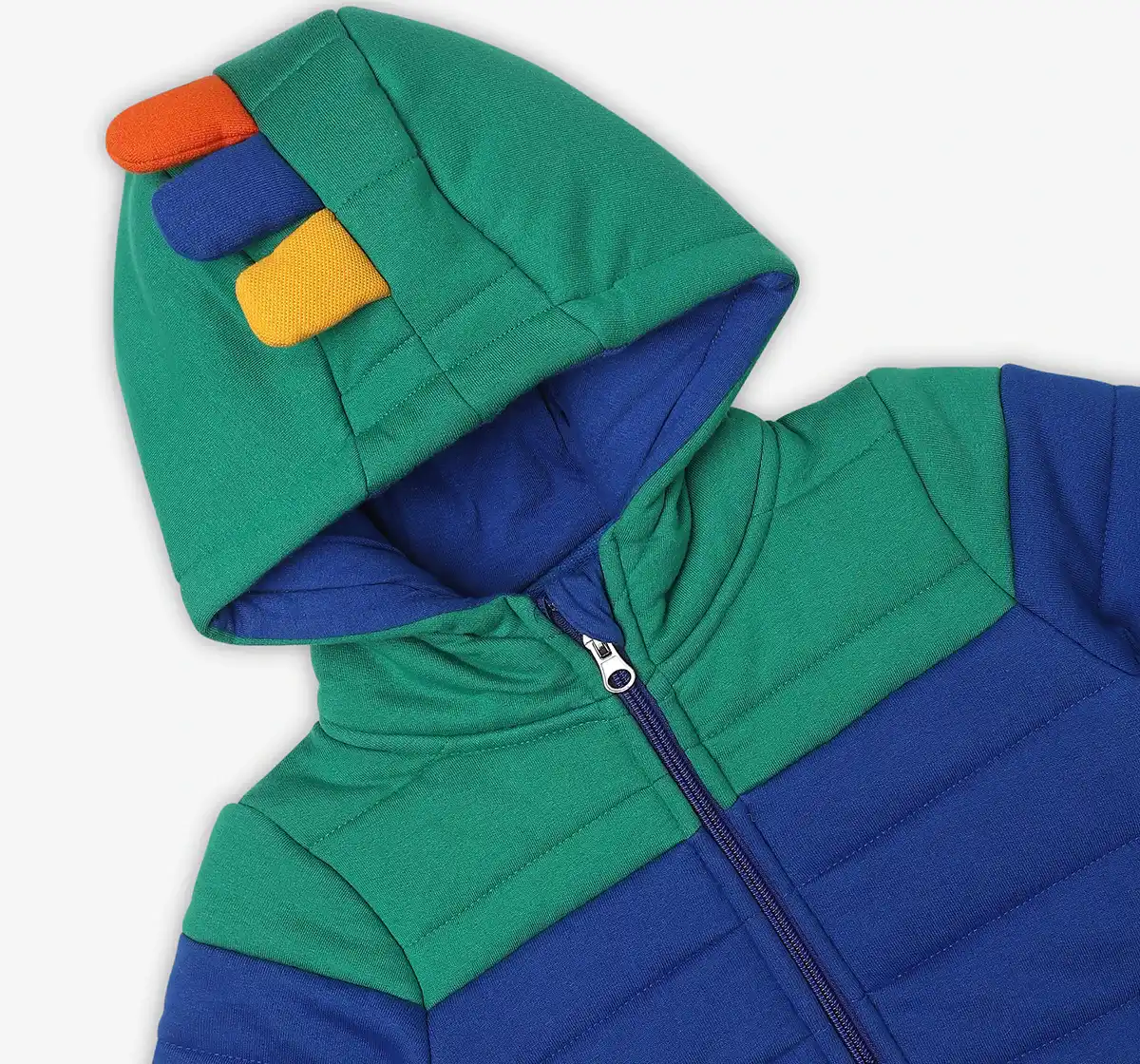 Infant Boys Colour Block Heavy Winter Hooded Jacket - Multicolour