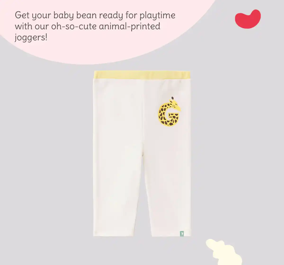 Infant Boys Printed 100% Cotton Joggers - White